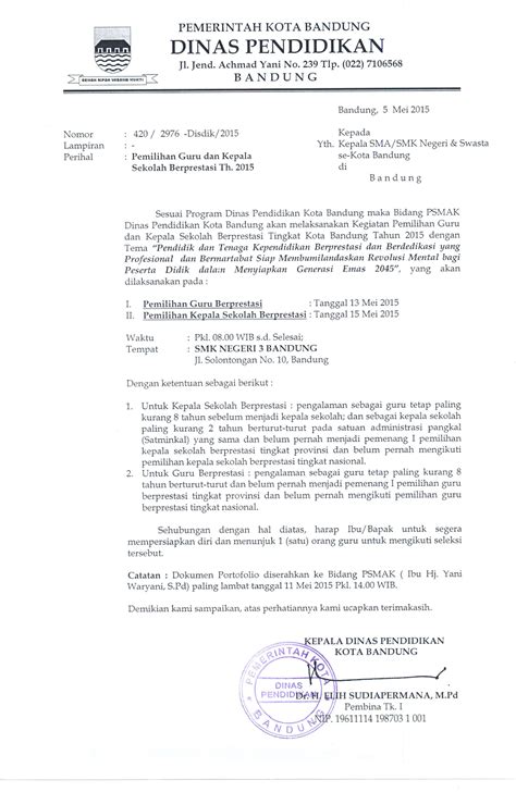 Beragam keperluan yang disampaikan menggunakan surat dinas diantaranya adalah permasalahan izin, penugasan, pengumuman dan lainnya. Contoh Surat Dinas Himbauan - Contoh VV