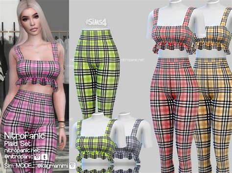 Plaid Set For The Sims 4 In 2020 Sims 4 Toddler Sims 4