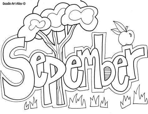 September Coloring Pages | Fall coloring pages, School coloring pages, Coloring book pages