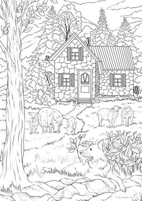 Pasture Printable Adult Coloring Page From Favoreads Coloring Book