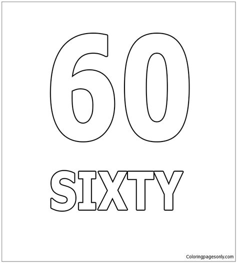 Practice writing the word forty coloring page. Number Sixty Coloring Pages - Numbers Coloring Pages ...