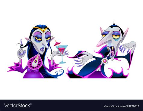 Couple Of Cartoon Vampires Royalty Free Vector Image