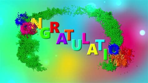 Multi Colored Card Congratulations Bright Particles Stock Footage Video