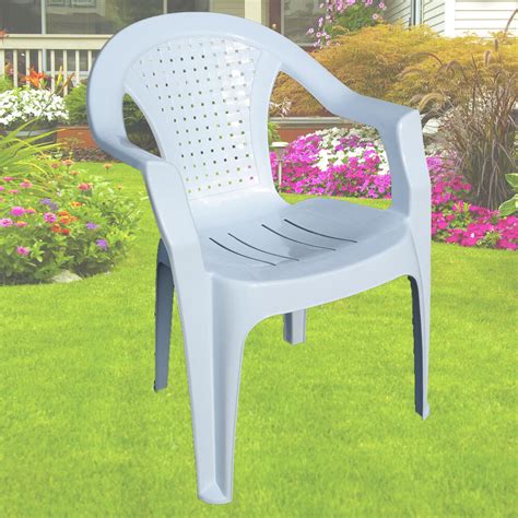 Altea low back stackable chair grey. Garden Plastic Chair White Stackable Chair Patio Outdoor ...