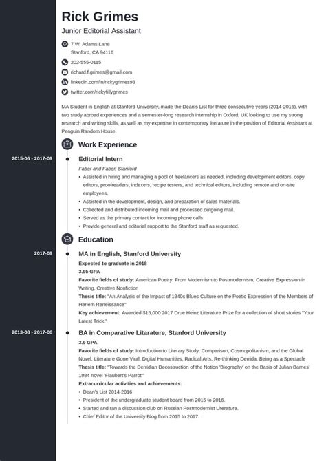 Commit to cover, after the completion of their undergraduate study, either tuition fees of the first year of their master's degree. Graduate Student CV Example (Academic CV Template for ...