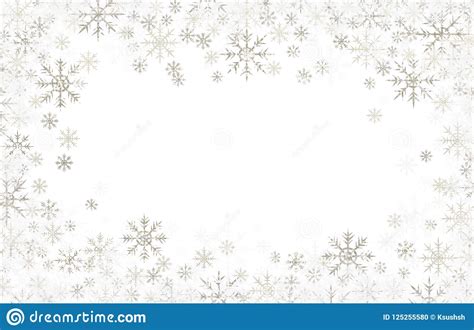 Christmas Frame With Silver And White Snowflakes Stock Illustration