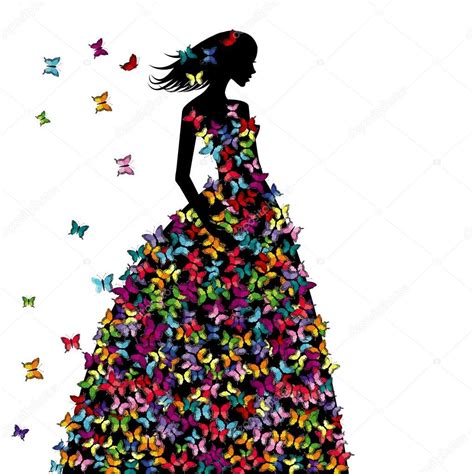 Lista 102 Foto Murales Silueta De Mujer Con Vestido De Flores De Papel