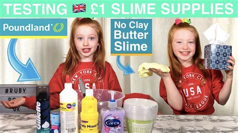Testing Poundland Activator And Slime Supplies No Clay Butter Slime