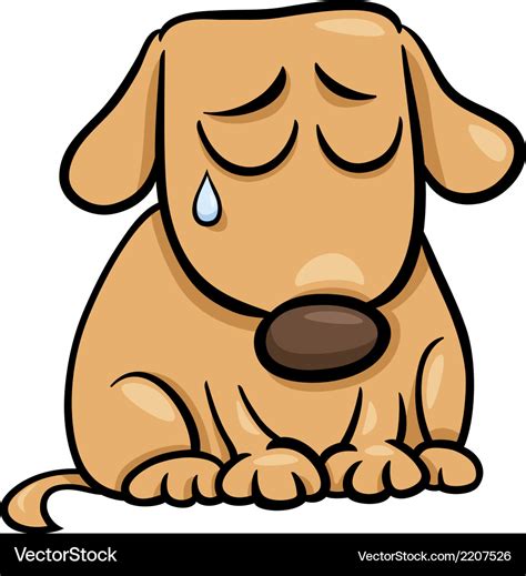 Sad Dog Cartoon Royalty Free Vector Image Vectorstock