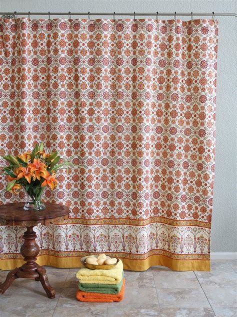 When you want a touch of blue, these designs are just the right thing. Orange and yellow Shower Curtains, Mediterranean Shower ...
