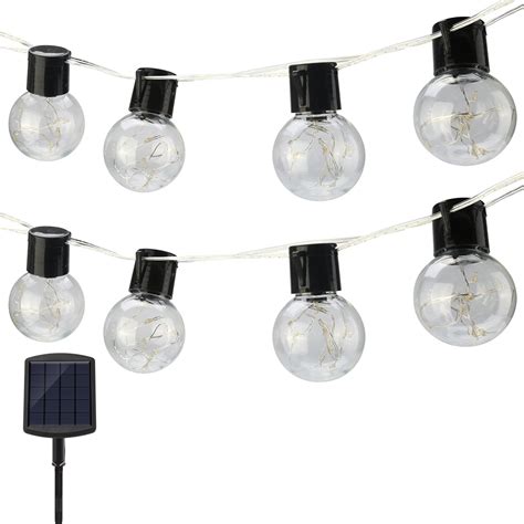 Solar Powered String Lights With Hanging Sockets 20 Ft Edison Bulbs Ebay