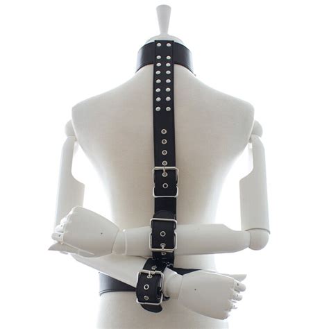 buy black leather body hands restraints strap sex toy bd017 from reliable toys