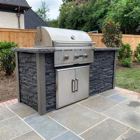 6 Grill Island Stacked Stone Stone Gray Coyote Outdoor Living