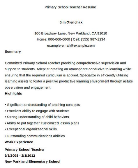 25 Simple Teacher Resumes Free Word Pdf Documents Download Free