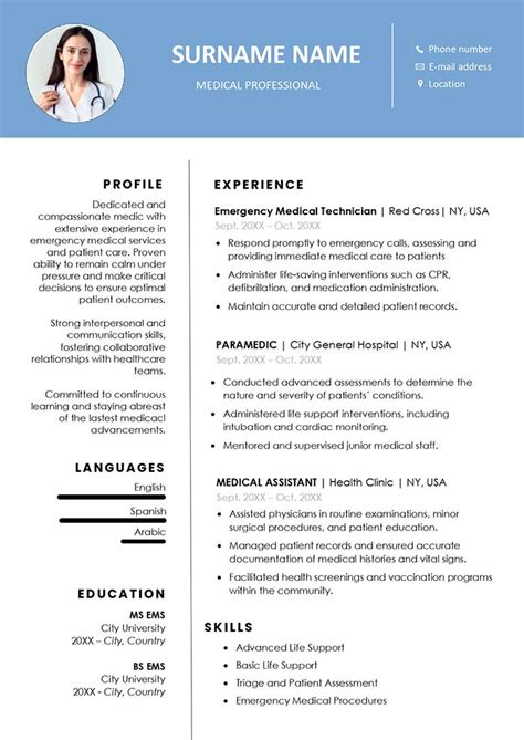 Medical Cv Example Free Download In Word Cv Templates