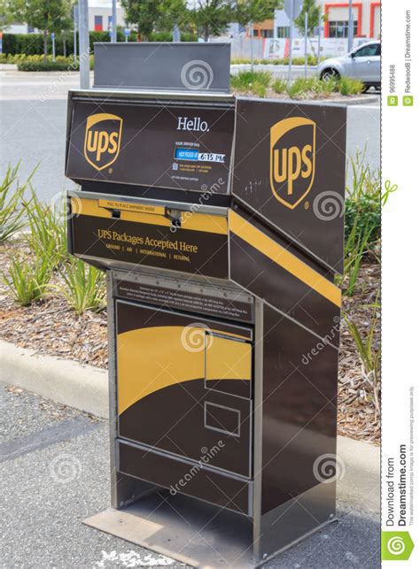 United Parcel Service Package Drop Box Editorial Stock Photo Image Of