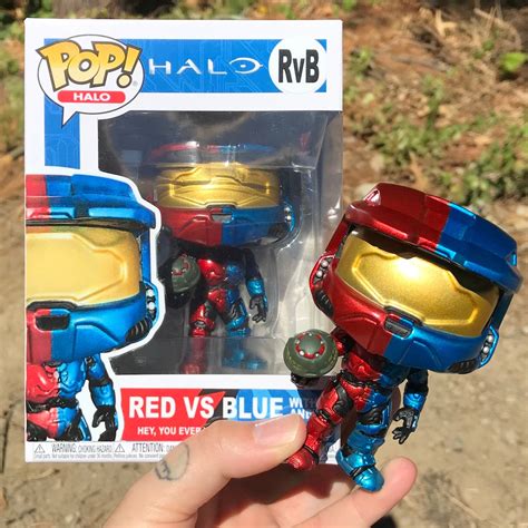 Custom Red Vs Blue With Andy Halo Pop Figure Rvb Master Chief Halo Etsy