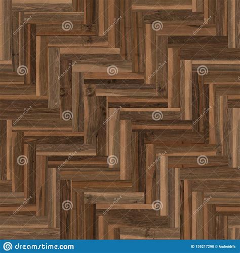 Seamless Wood Parquet Texture Herringbone Brown Stock Photo Image Of