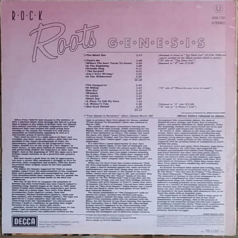 Rock Roots By Genesis Lp With Capricordes Ref1531479