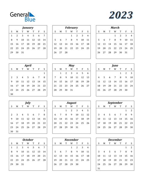 Year 2023 Calendar Png Isolated File Png Mart Gambaran