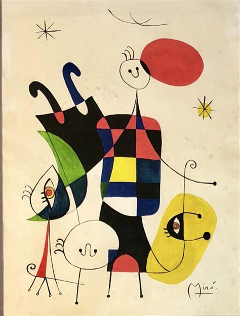 Joan Miro Mixed Media On Paper V6500 Joan Miró Para Niños Cuadros