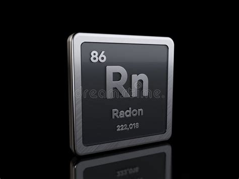 Símbolo Rn Elemento Químico De Radón Stock De Ilustración