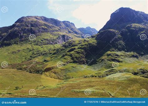 Scottish Highlands Landscape In Summer Stock Photo Image Of Blue