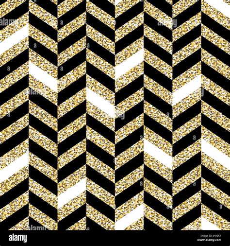 Seamless Chevron Pattern Glittering Golden Surface Black And Gold