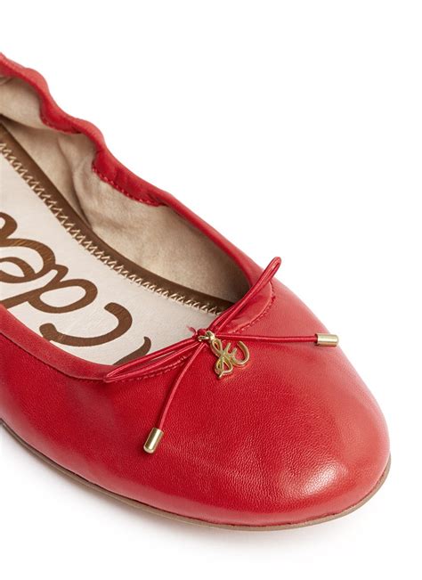 Sam Edelman Felicia Leather Ballet Flats In Poppy Red Red Lyst