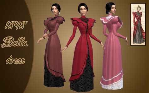 1898 Bella Dress Vintage Simstress On Patreon Sims 4 Dresses Bella