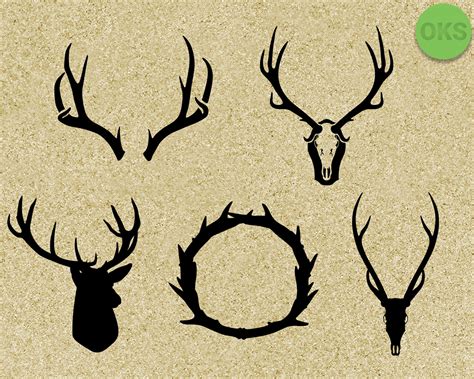 Download antlers SVG cut files, DXF, vector EPS cutting file instant download By CrafterOks ...