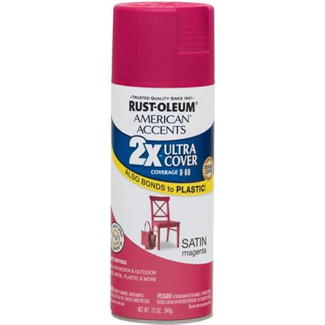 Rust Oleum American Accents Ultra Cover 2x Satin Magenta Spray Paint