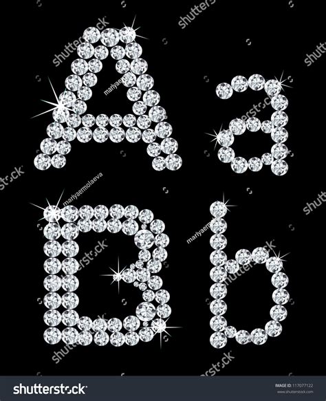 Set Diamond Alphabetic Letters Vector Illustration Stock Vector