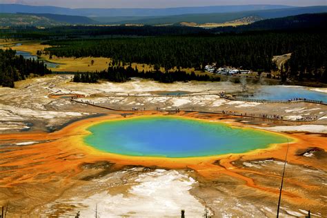 grand prismatic spring yellowstone national park national parks wyoming yellowstone