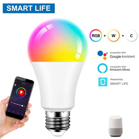 Smart Wifi Light Bulb Rgbcw Color Changing A19 E27 Bulb Smart Life App