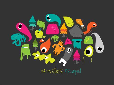 Cute Monster Cute Monster Wallpaper Vector 1024x768 Download Hd