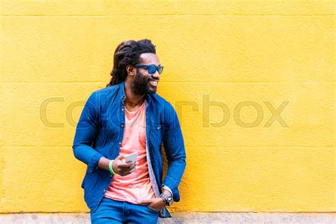 Outdoor Portrait Of Handsome African Stock Image Colourbox