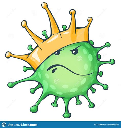 Our wish is to see the end of the life of this unlucky virus too. Cartoon Coronavirus Character. Angry Virus With Golden ...