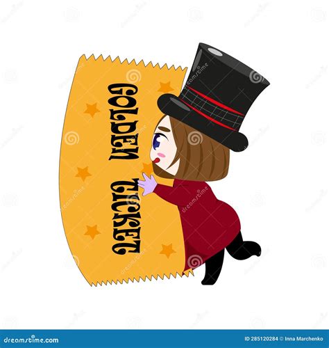 Golden Ticket Willy Wonka Stock Illustrations – 1 Golden Ticket Willy