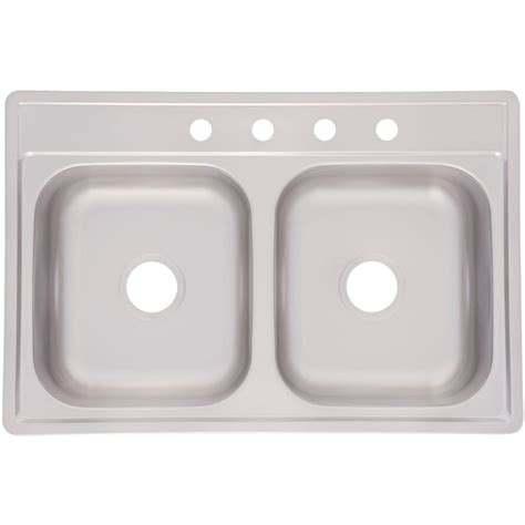 Best kitchen sinks comparison chart. KINDRED Drop-In Stainless Steel 33 in. 4-Hole 21-Gauge ...