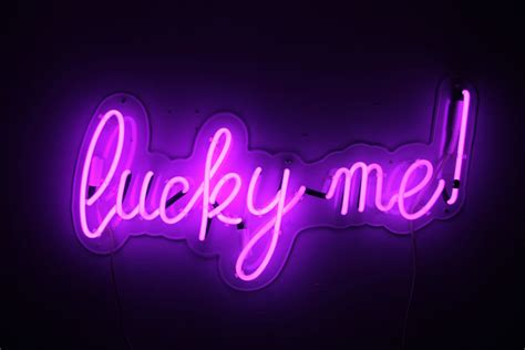 Lucky Me Neon Aesthetic Dark Purple Aesthetic Neon Quotes
