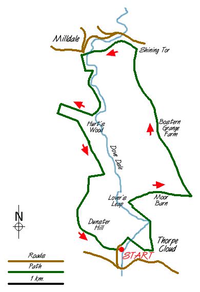 A High Level Dovedale Walk Route Map Walking Britain