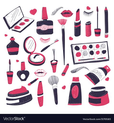 Makeup Cosmetics For Beauty Salon Set Products Vector Image