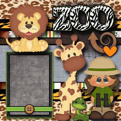 Zoo 2 Printed 12x12 Pre Made Scrapbook Pages Quick Etsy Jungle