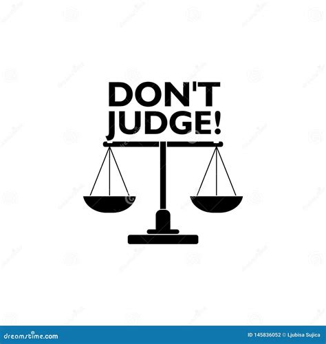 Don T Judge Words Icon Judgmental Be Just Fair Objective Stock Vector