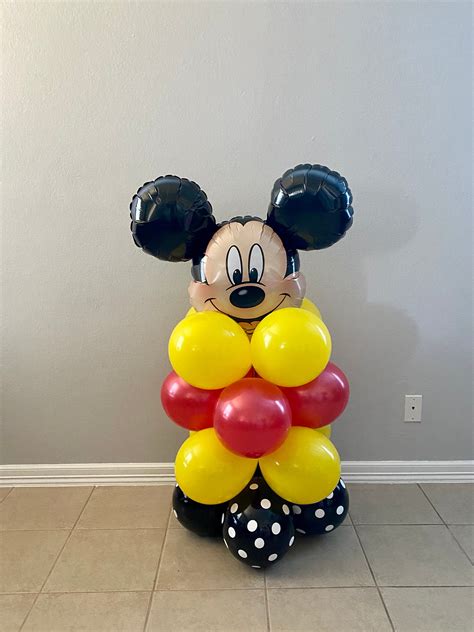 Mickey Mouse Balloon Columnfree Small Latex Balloons Bouquet Etsy