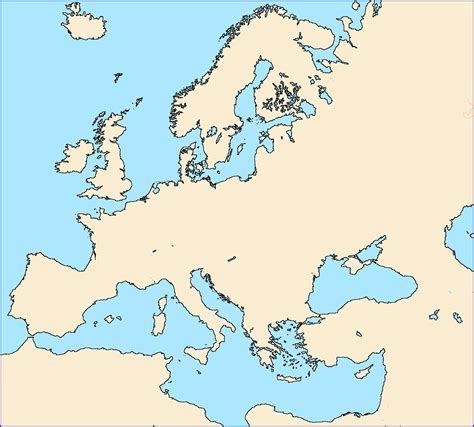Blank Map Of Europe No Borders