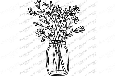 Maybe you would like to learn more about one of these? Farmhouse Mason Jar Floral Flowers Bouquet Arrangement SVG