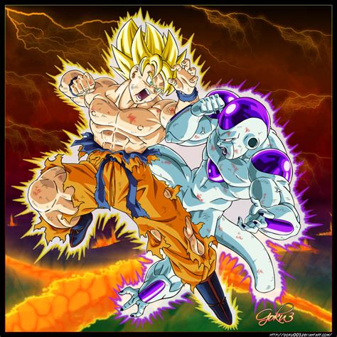 On Deviantart Goku Vs Freeza Goku E Naruto Desenho