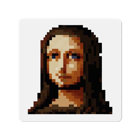 Mona Lisa Pixel Art Imanes Kiss Cut Etsy España